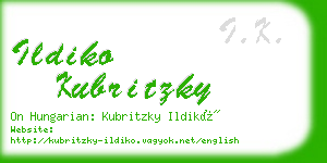 ildiko kubritzky business card